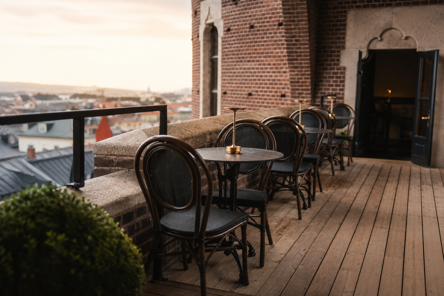 Lunch på terrassen vid Restaurang Trappan 1899, Terrasstrapporna Helsingborg